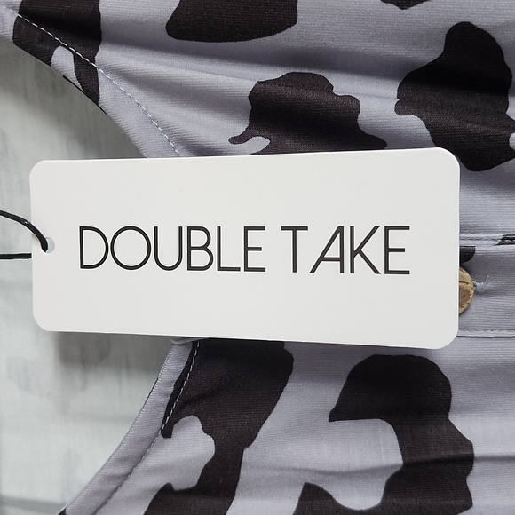 Long sleeved dress.  Gray/black leopard print - Picture 2 of 7